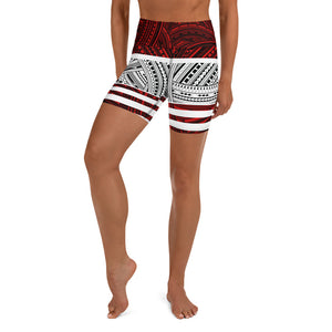 Polynesian Design Shorts - Polynesian Pattern Women's Yoga Shorts-Atikapu