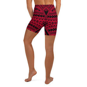 Polynesian Tribal Women's Yoga Shorts-Atikapu