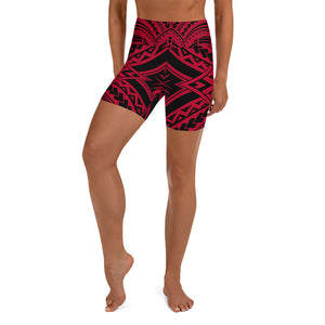 Polynesian Tribal Women's Yoga Shorts-Atikapu