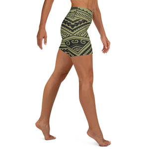 Polynesian Tribal Women's Yoga Shorts-Atikapu
