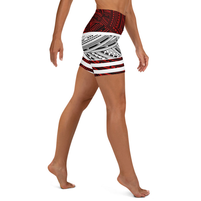 Polynesian Design Shorts - Polynesian Pattern Women's Yoga Shorts