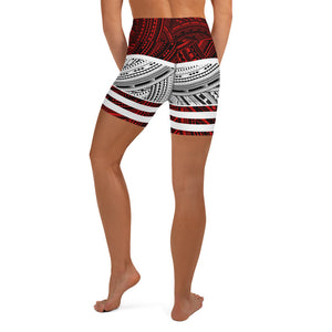 Polynesian Design Shorts - Polynesian Pattern Women's Yoga Shorts-Atikapu
